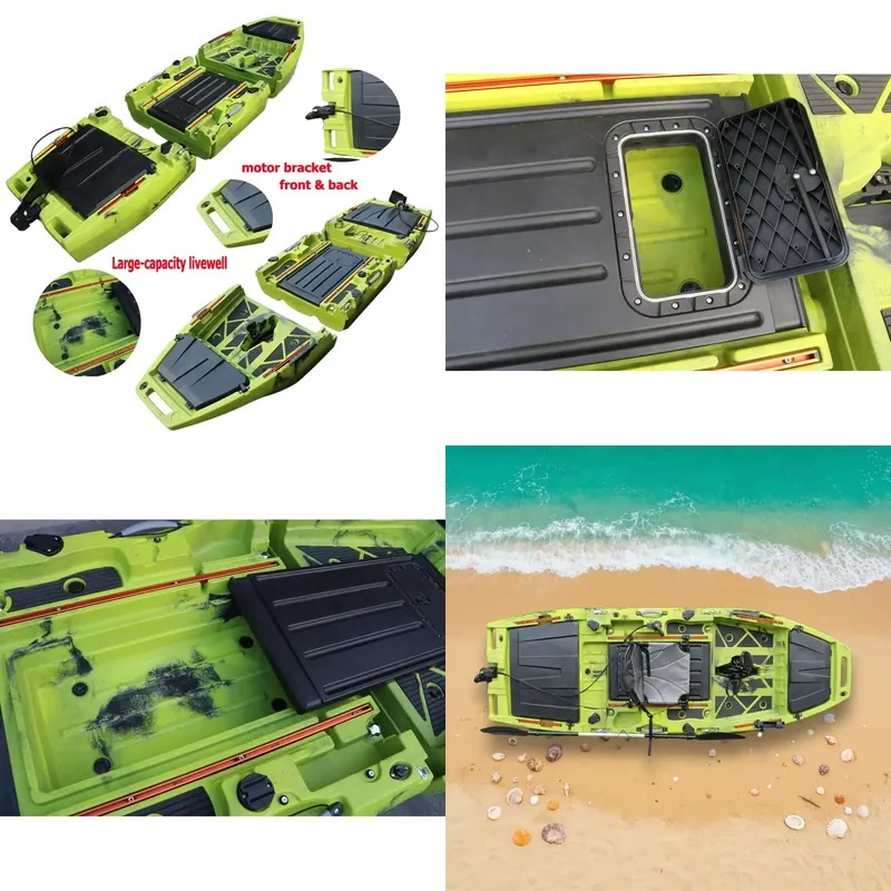 Fishing Kayak Pedal Drive - 10フィートフィンプロペラペダル駆動カヤックモジュラーシングルシート電動脱着式カヌー釣り用ライブウェル電動モーターHDPE