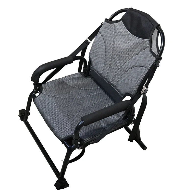 Fishing Kayak Seat - 通気性のあるメッシュカヤックフィッシングチェア、アームレスト付き、軽量3.2kgアルミニウム製折りたたみ式交換用シート、インフレータブルボート用