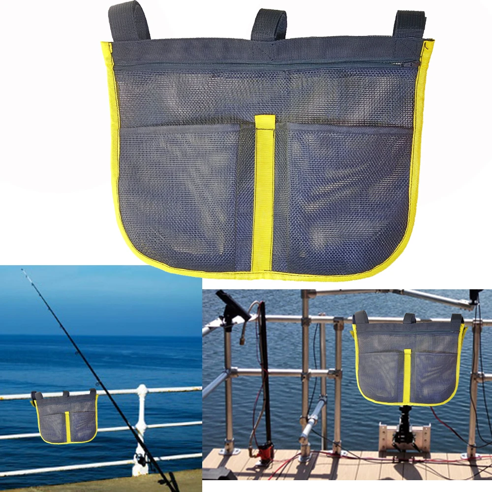 Fishing Kayak Crate - カヤック,マリン,ヨット,釣り,ボート用の穴付きロッキングメッシュ収納バッグ