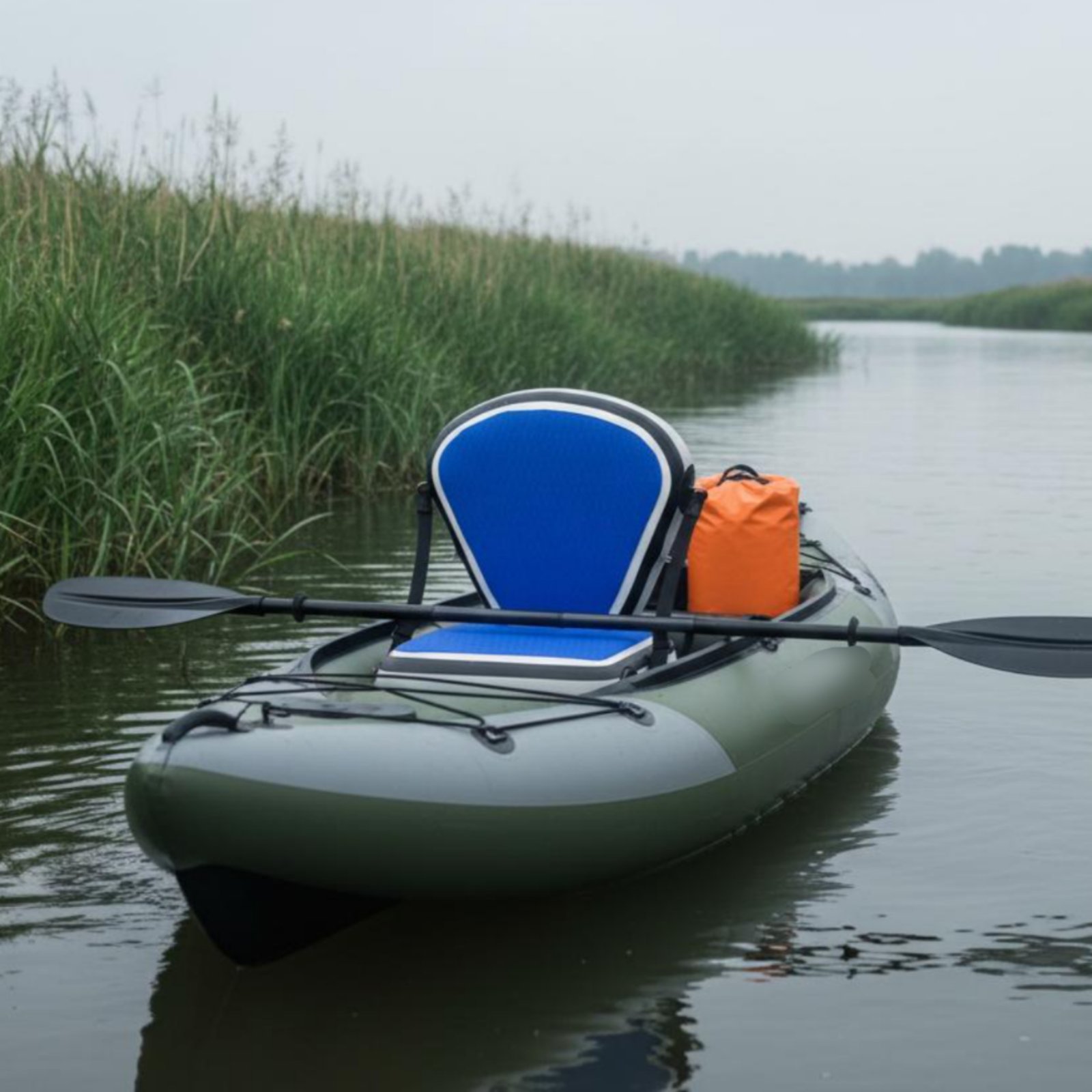 Fishing Kayak Seat - インフレータブルカヤックシートバックレストサポートインフレータブルフィッシングボートシート耐引裂性インフレータブルシートカヤック、サーフィン用の内蔵エアノズル