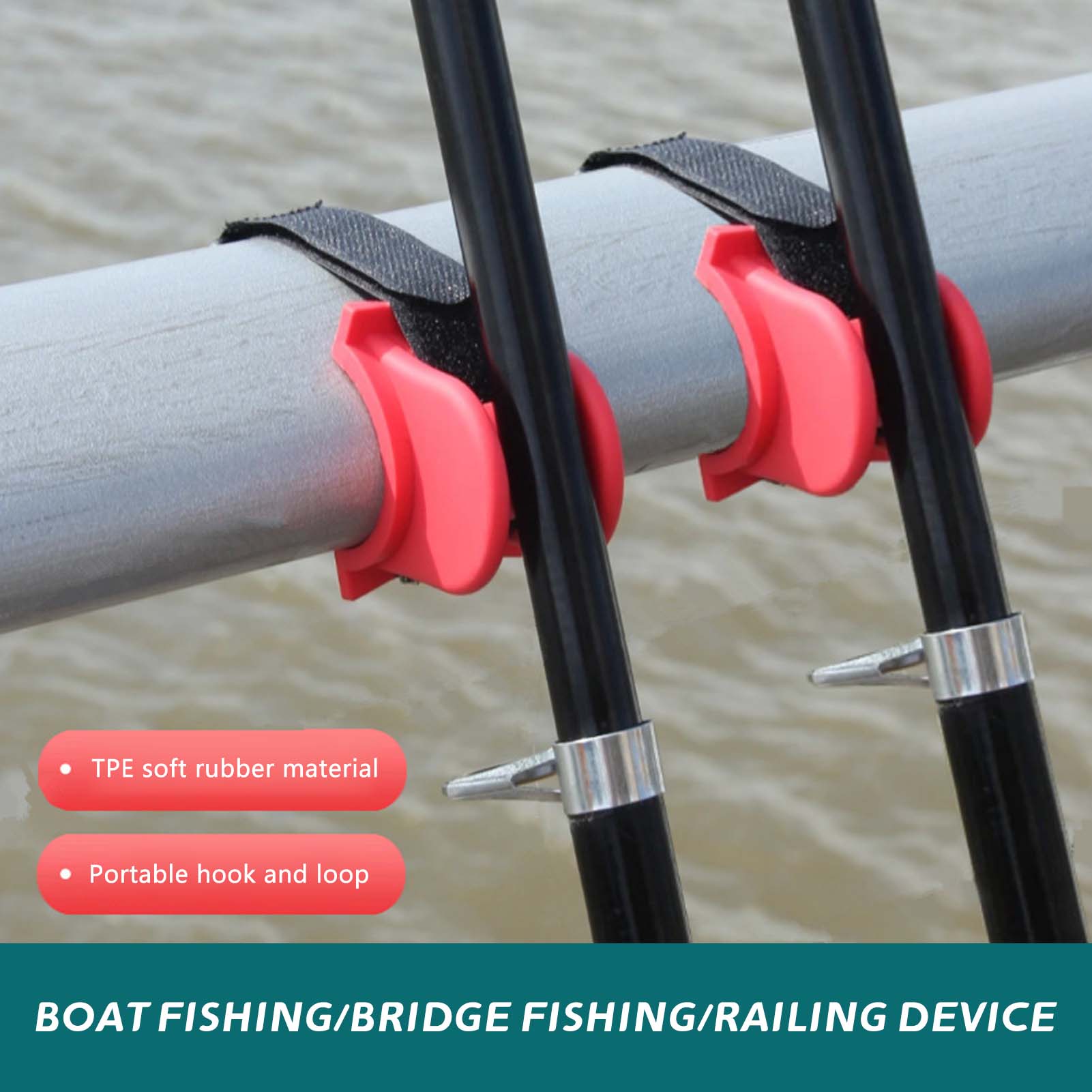 Fishing Kayak Rod Holder - U字型ボート釣り竿ホルダー、頑丈な構造、TPE釣り餌キーパー、カヤック、マリンフィッシングに最適