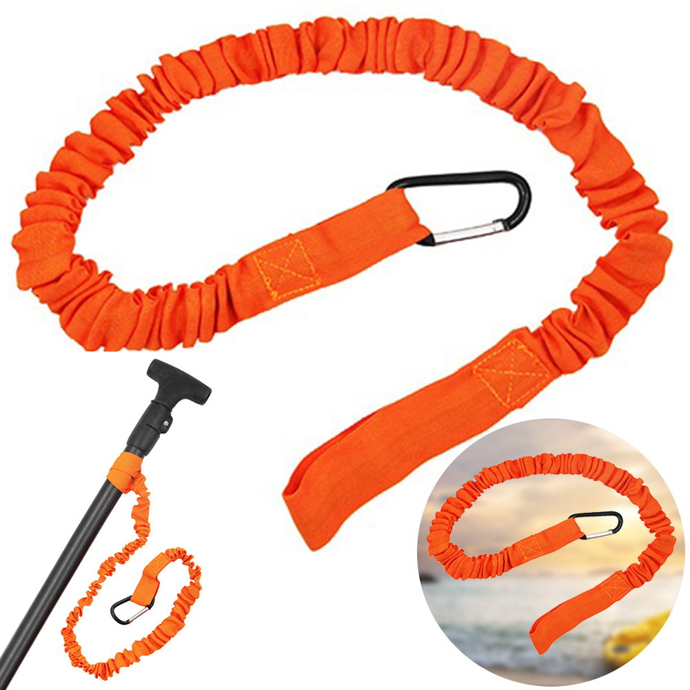 Fishing Kayak Paddle Leash - 伸縮性のあるカヤックパドルリーシュ、安全フック付き釣り竿固定ロープ、カヤックパドル用ボートアクセサリー