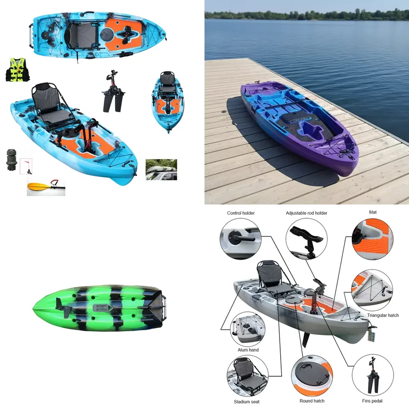 Fishing Kayak Sit On Top - バイキングオーシャン シングル シットオントップ HDPE プラスチックハル フラップカヌー