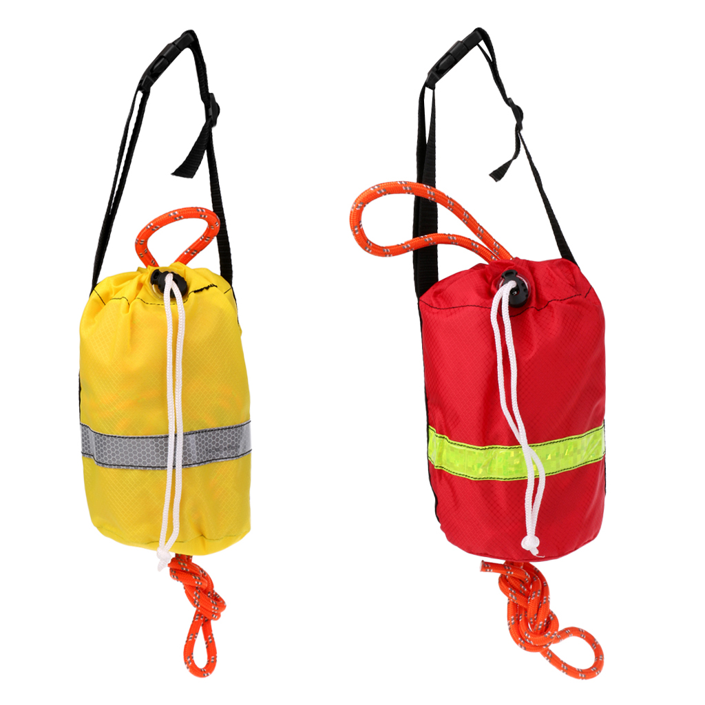 Fishing Kayak Crate - カヤック用反射スローラインバッグ,フローティングロープ付き安全バッグ,16m/21m
