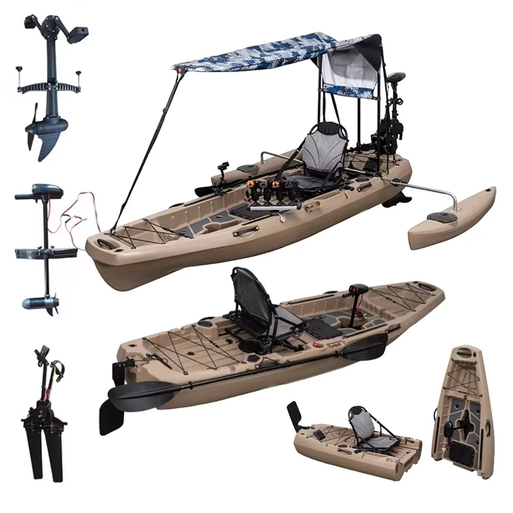 LLDPEモジュラーカヤックカヌー（ペダル＆電動ドライブ付き - Fishing Kayak Pedal Drive のレビューと価格