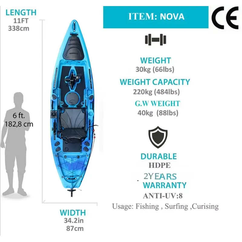 釣り用フラップドライブペダルカヤック 11フィート HDPE - Fishing Kayak Pedal Drive のレビューと価格